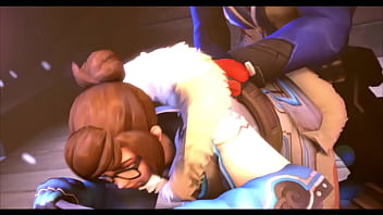 Mei and soldier76 (overwatch)