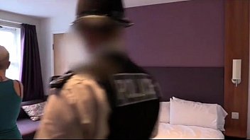 Blonde Babe in Threesome with two Officers