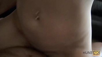 HUNT4K. Lady worships strangers dick in front of grumpy cuckold