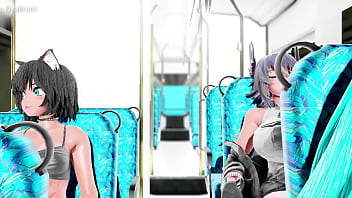 Футанари автобус секс