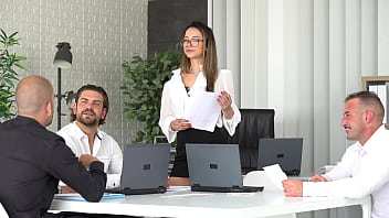 Sexy Petite Spaniard Francys Belle Seals Business Deal with Office Room DP GP2322