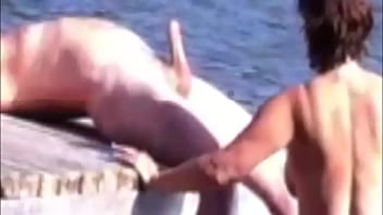 Mature amateur sucks cock by the lake